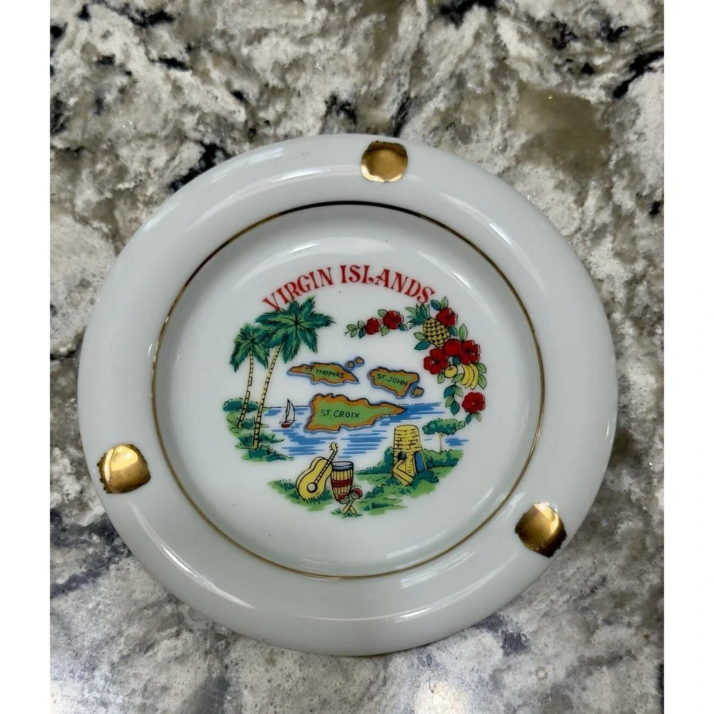 Vintage Ashtray Trader Vics Virgin Islands Tiki Bar Tobacco